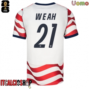 Stati Uniti Timothy Weah #21 Prima Maglia Mondiali 2026 Manica Corta